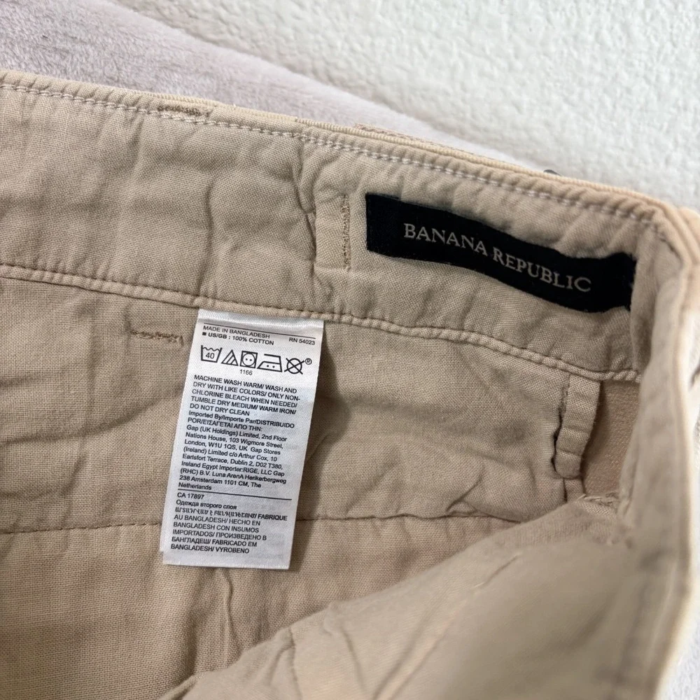 Banana Republic Brushed Twill Stretch Paratrooper Cargo Pants in Tan Men‎ 31x28